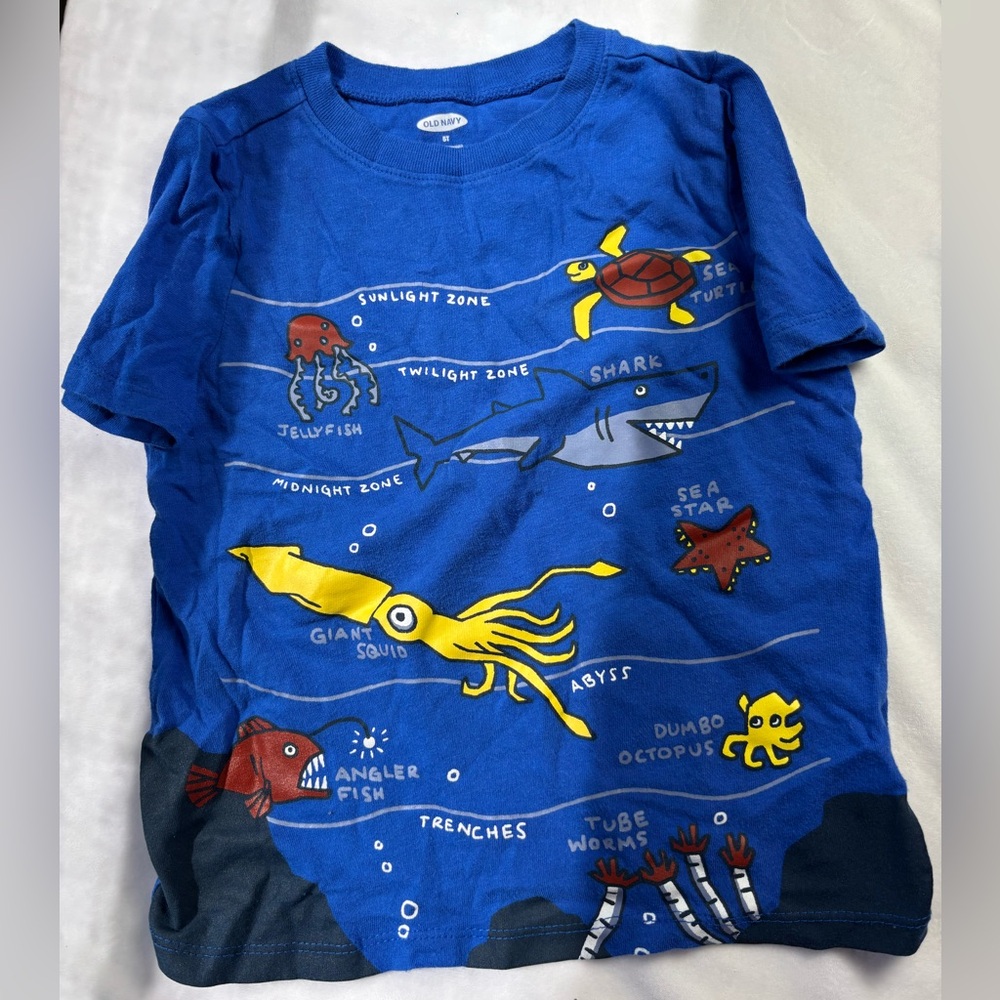 Old Navy Blue Sea Life Kids T-Shirt